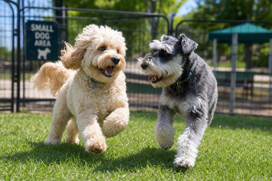 Dog playing at Barkwood Seattle Bark Park