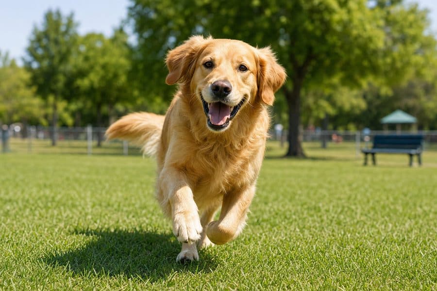 Dogs playing at Riverside Dog Park